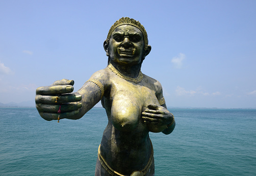 Phisuea Samut statue at Nadan Pier on Koh Samet island in Thailand
