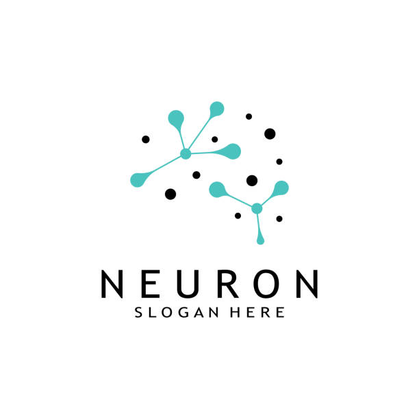 idegsejt logó vagy neuron logó vektorsablonnal - szinapszis témájú stock illusztrációk