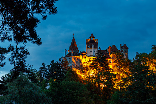 Bran, Brasov, Romania - June 27, 2022: The Dracula Castle of Bran in Romania