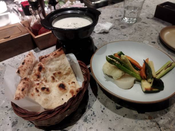 istock Bread and veggie cheese fondue 1485301714