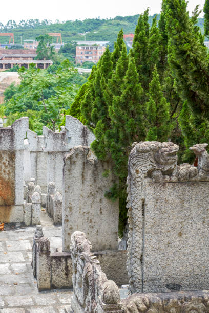istock Rows of stone tombstones in a public cemetery 1485302038