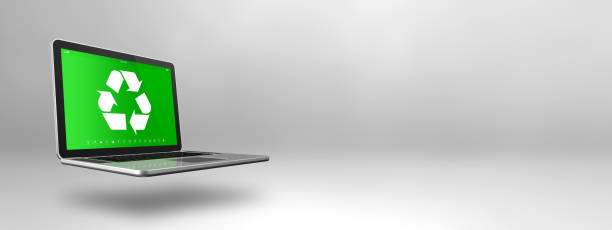 istock Laptop computer with a recycling symbol on screen. environmental conservation concept 1485303772