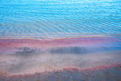 Calm water of Elafonissi beach (Crete Island, Greece).