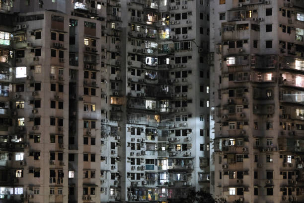 istock Residential buildings by night in Macau 1485309496