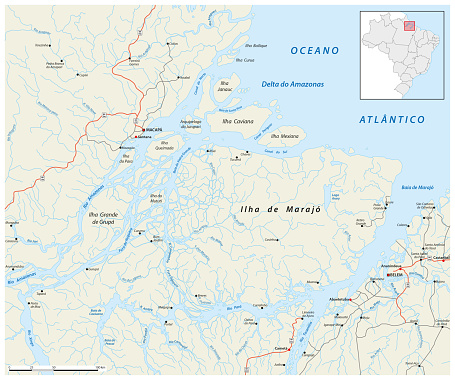 Road map of the Amazon Delta in Brazil