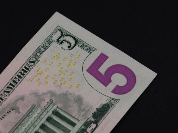 Detail of 5 US dollar bill