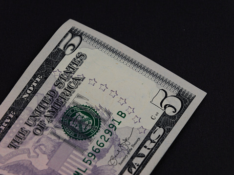 Close up of United States dollars