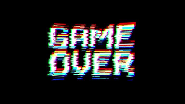 Game Over phrase with glitch effect