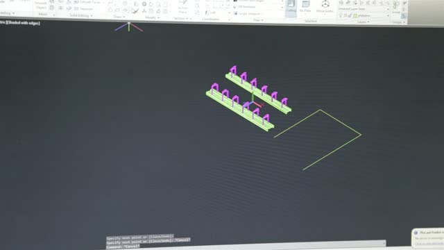 Close Up Of Just Computer Screen Showing Autocad Engineering Design - Timelapse