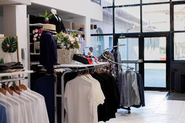 istock Boutique filled with racks and hangers 1485325010