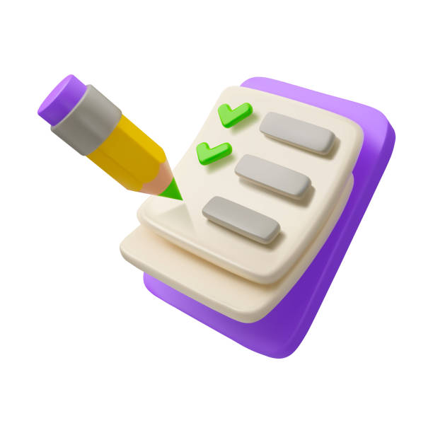 bildbanksillustrationer, clip art samt tecknat material och ikoner med vector 3d icon todo list with checkmark - register