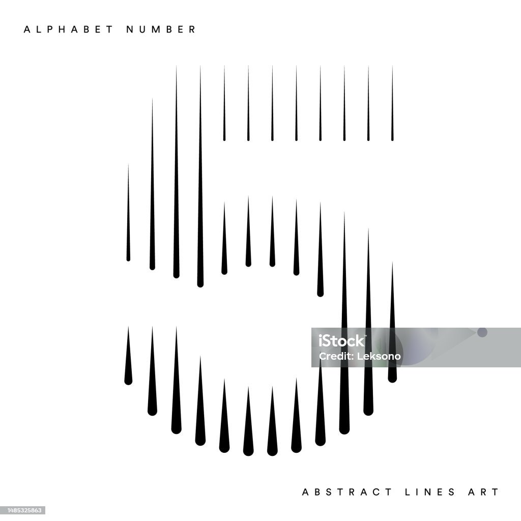5 Simple Line Number Five 5 Lines Abstract Modern Art Vector Illustration Stock ...
