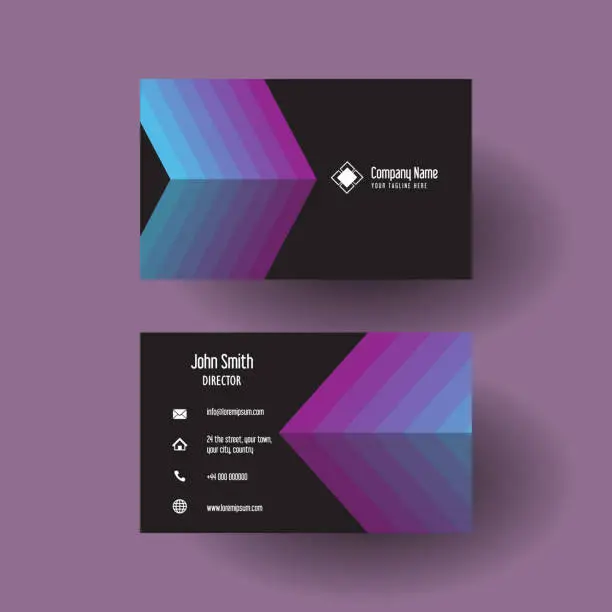 Vector illustration of Business card with arrow design