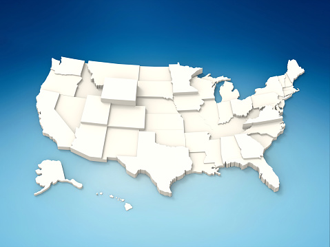 3D Map of United state of america