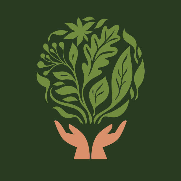 Logo tree. Eco Earth day concept. Nature concept. Nature conservation idea vector art illustration