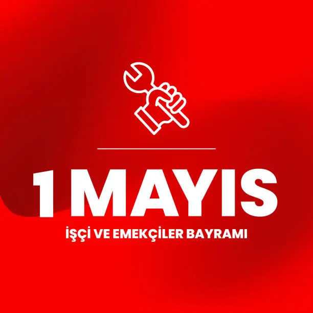 Vector illustration of 1 Mayis or International Workers Day card or poster design