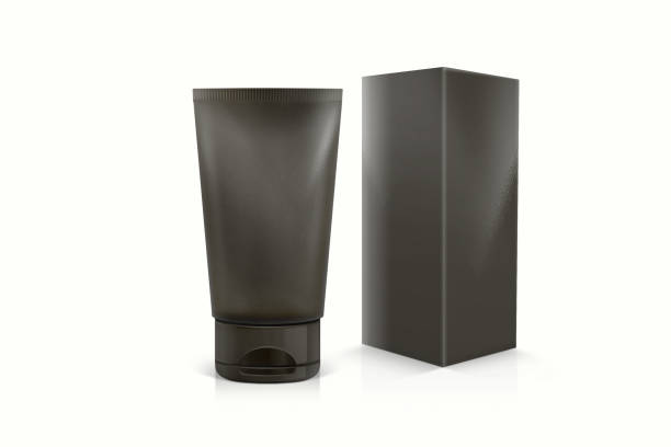 istock Blank cosmetic tube with packaging mockup isolated on white background. 3d rendering, fit for your design element. 1485337196