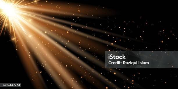 Golden Rays Design Golden Rays Banner Background Stock Illustration - Download Image Now ...
