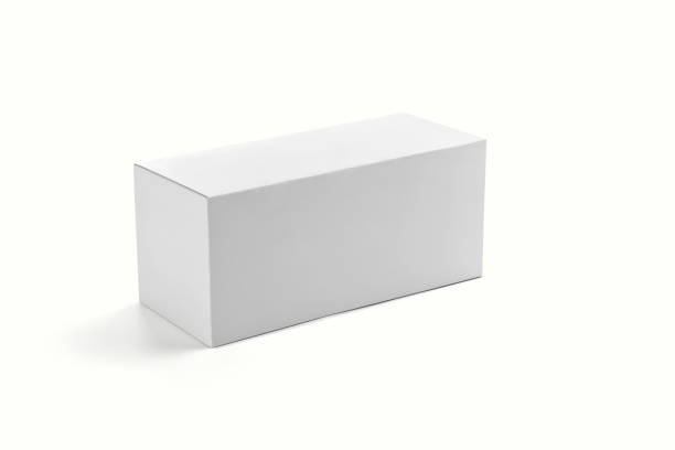 istock Photorealistic Flat Square Cardboard Package Box Mockup on light grey background. 3D rendering. Mockup template ready for your design. 1485339335