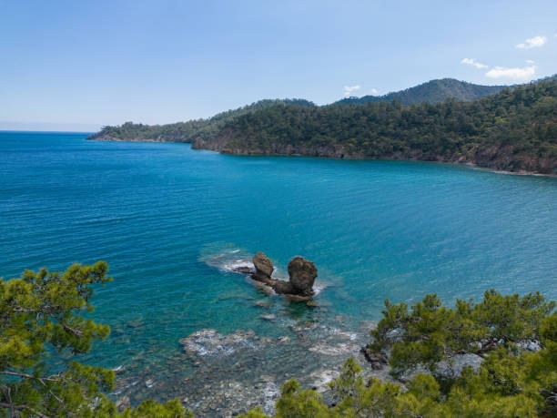 istock Oy view, two big rocks in the sea, beach view 1485346408