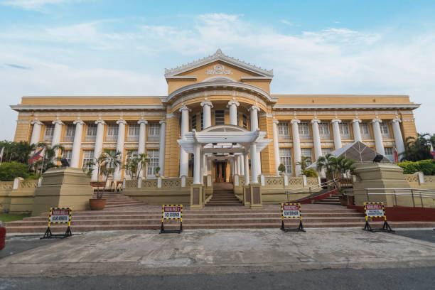 Lingayen, Pangasinan, Philippines - The back view of the Pangasinan Provincial Capitol. Lingayen, Pangasinan, Philippines - June 2022: The back view of the Pangasinan Provincial Capitol. pangasinan stock pictures, royalty-free photos & images