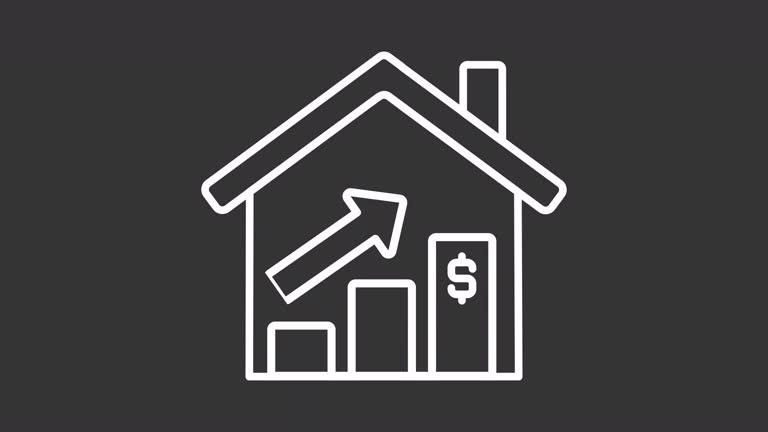 Housing market white line animation