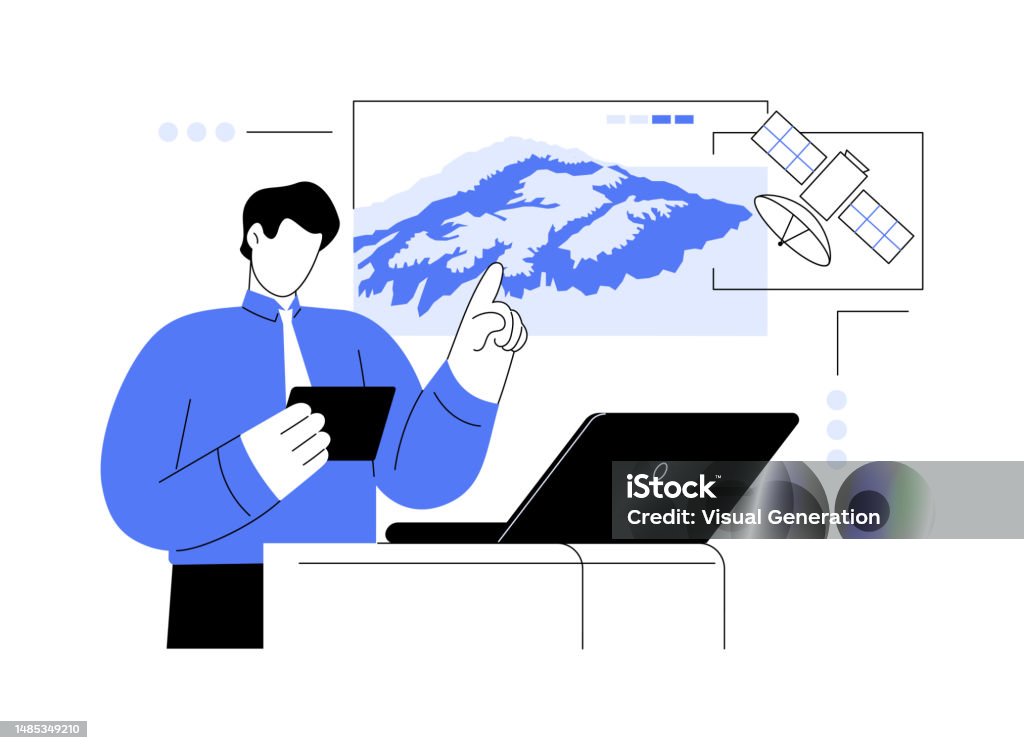 Remote Sensor Graphic Abstracts Present Remote Sensing Data Abstract Concept Vector Illustration Stock ...