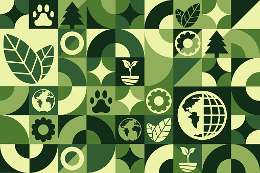 International Day for Biological Diversity. May 22. Seamless geometric pattern. Template for background, banner, card, poster. Vector EPS10 illustration