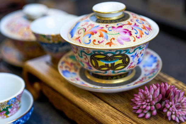 istock Chinese style painted teapots, cups and various tea sets 1485349633