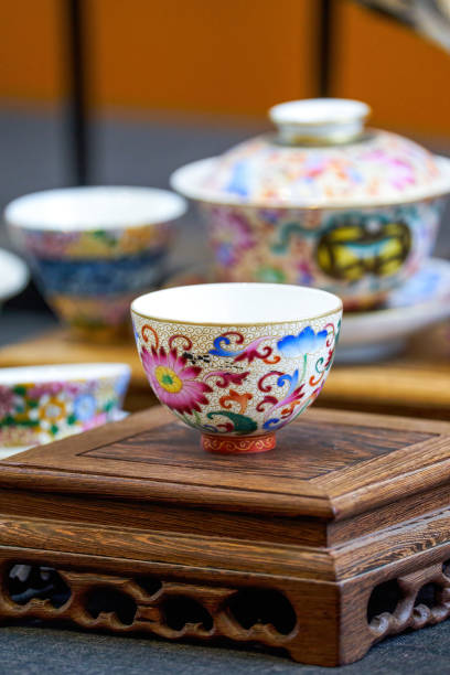 istock Chinese style painted teapots, cups and various tea sets 1485350260