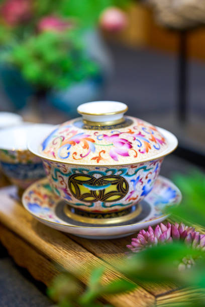 istock Chinese style painted teapots, cups and various tea sets 1485350337
