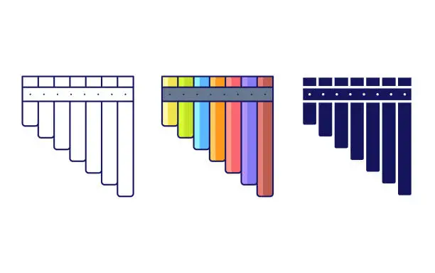 Vector illustration of Pan Flute vector icon