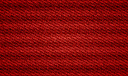 Close up Denim jeans texture vector clothing background. Vector Denim seamless pattern. Jeans background. Dark red (burgundy) jeans cloth. Red Denim Textile background. Vector EPS10