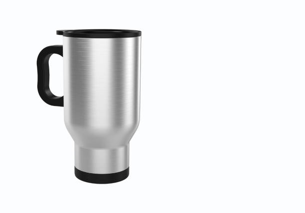 istock 3d rendering Stainless Steel Travel Mug for coffee or tea isolated on white background. suitable for your mock up element project. 1485361827