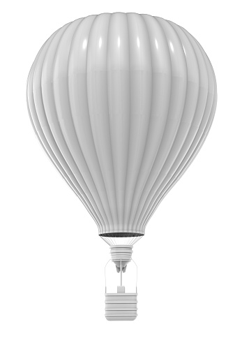 White Hot Air Balloon isolated