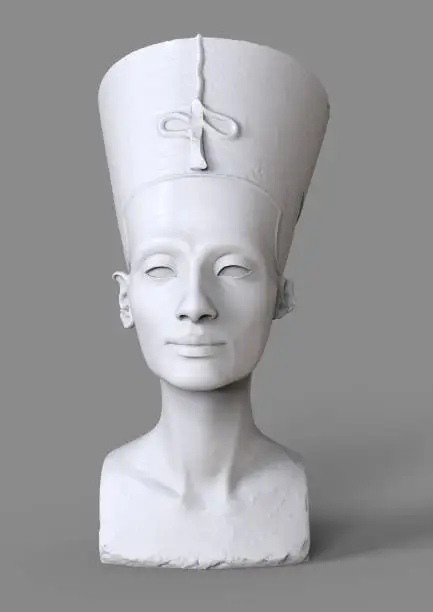Nefertiti Bust White 3d illustration render