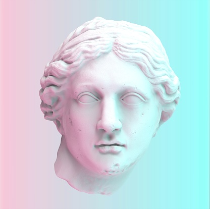 Estatua de Venus de Milo. Concepto creativo colorido imagen de neón con la antigua escultura griega Venus. photo