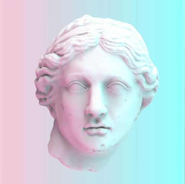 istock Statue of Venus de Milo. Creative concept colorful neon image with ancient greek sculpture Venus. 1485364334