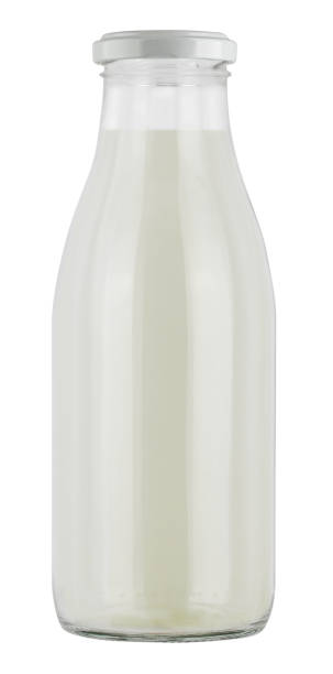 istock Glass Milk bottle isolated. 1485370202