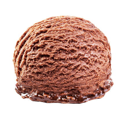 chocolate ice cream ball isolated