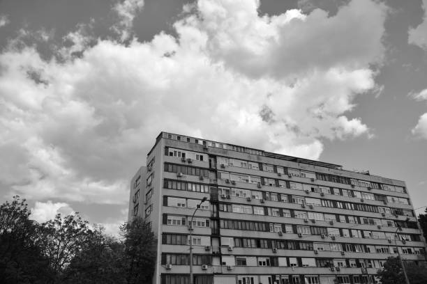 istock Brutalism styled residential building 1485371842