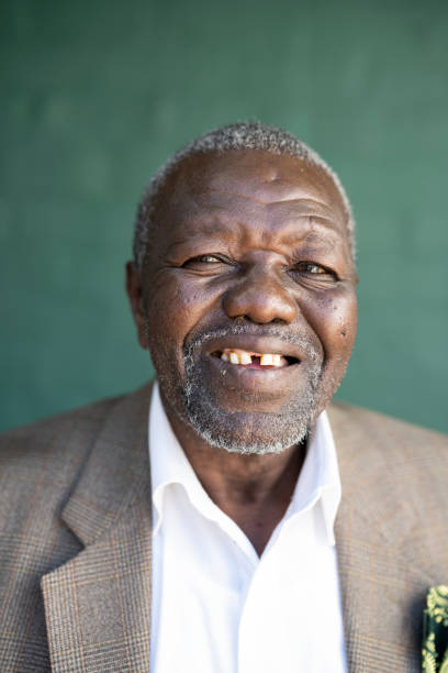 istock Close up portrait well dressed senior man looking at camera 1485373125