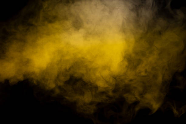 istock Yellow steam on a black background. 1485377526