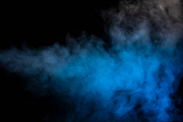 istock Blue and yellow steam on a black background. 1485377556