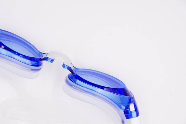 istock Blue swimming goggles with a prescription for short-sightedness 1485379853