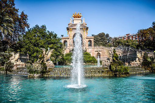 Water Pool In Ciutadella Park In Barcelona, Spain