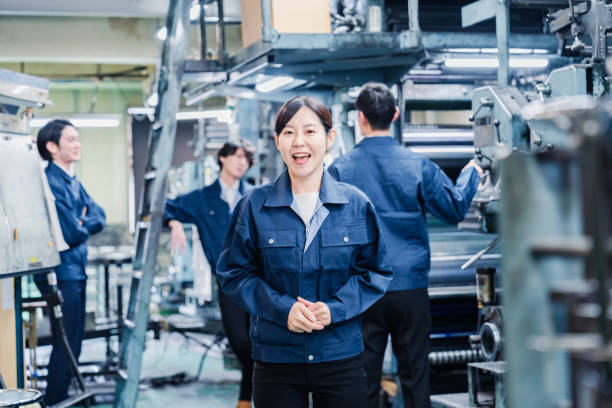 istock A happy female worker at the factory 1485384826