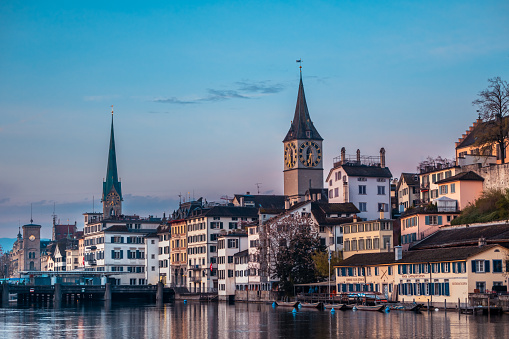 Beautiful view of Zurich old town