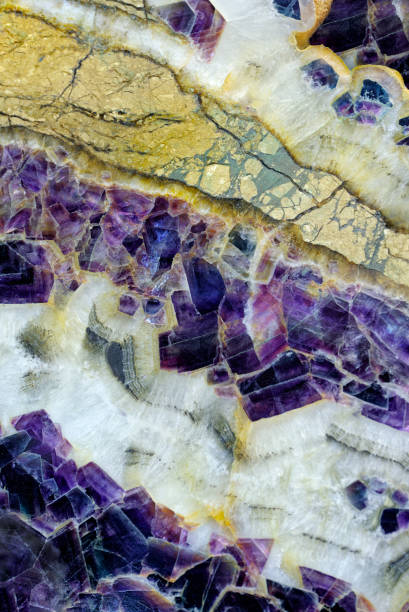 istock Beautiful decorative stone, natural white, blue and yellow stains abstract pattern 1485396650