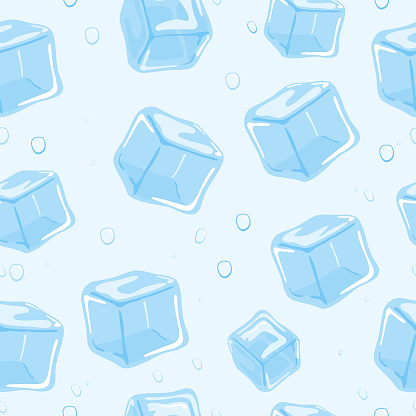 Ice cubes seamless pattern. Vector illustration